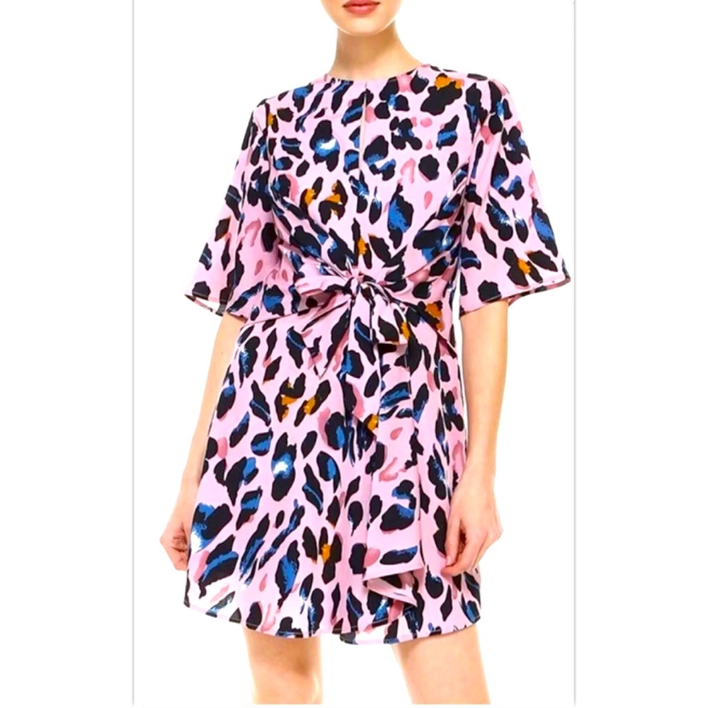 Tcec Size Medium M Dress Lively Leopard Pink Multi